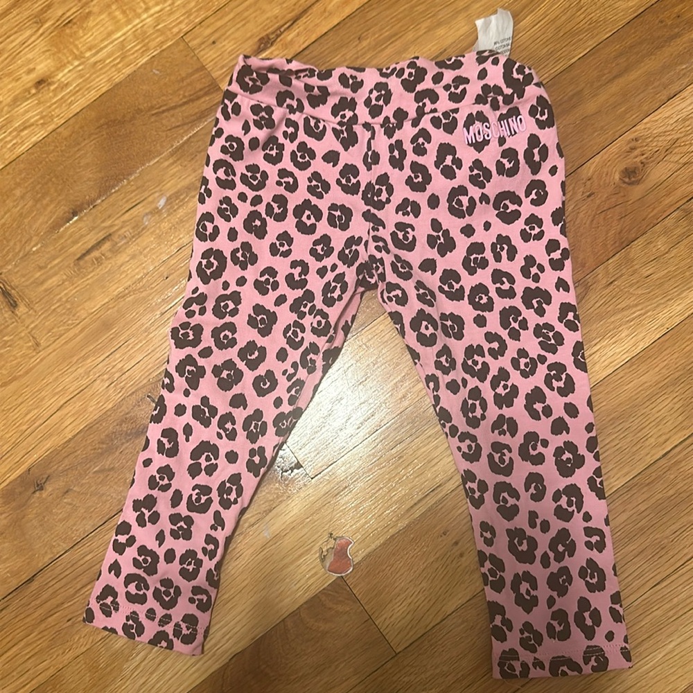 Moschino pink leopard leggings 12-18 months